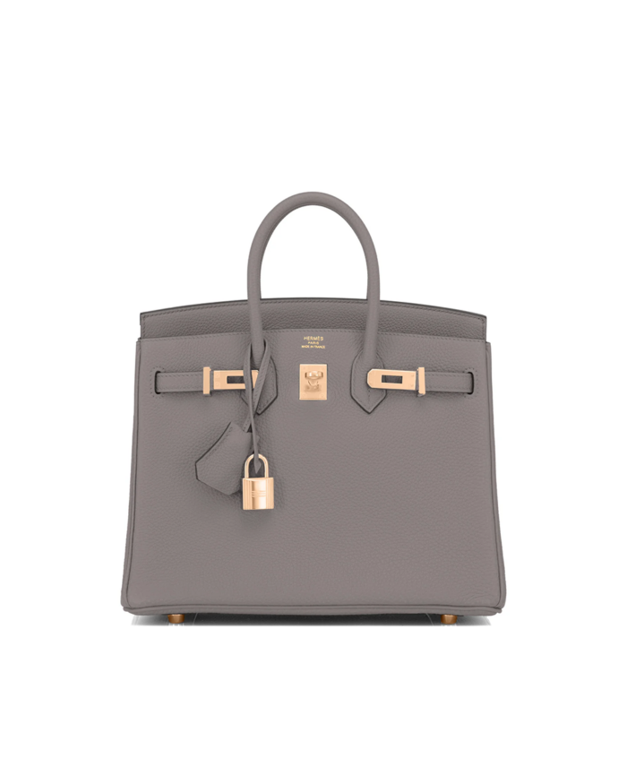 Elegant Hermès Birkin Bag - Pewter 25cm