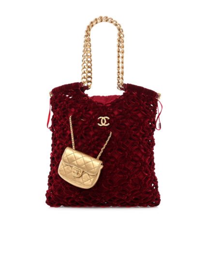 Chanel Braided Velvet Metallic Lambskin Precious Net