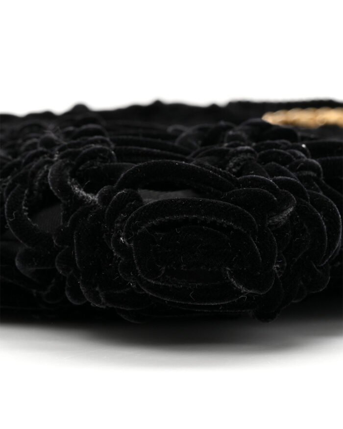 Chanel Braided Velvet Metallic Lambskin Precious Net Tote Black1