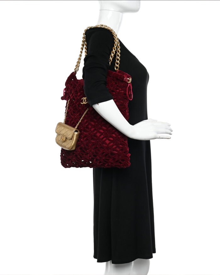 Chanel Braided Velvet Metallic Lambskin Precious Net1