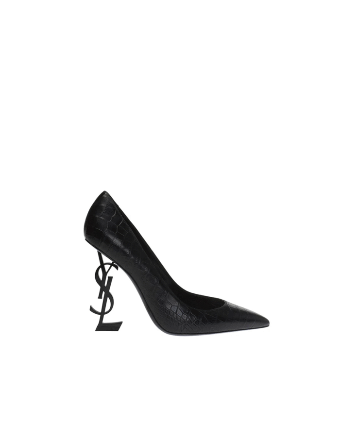 Saint Laurent Calfskin Crocodile Embossed Opyum 110 Pumps